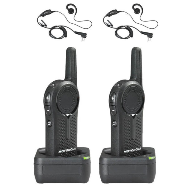 Motorola DLR1060 Radio Two Pack + Two Swivel Earpieces